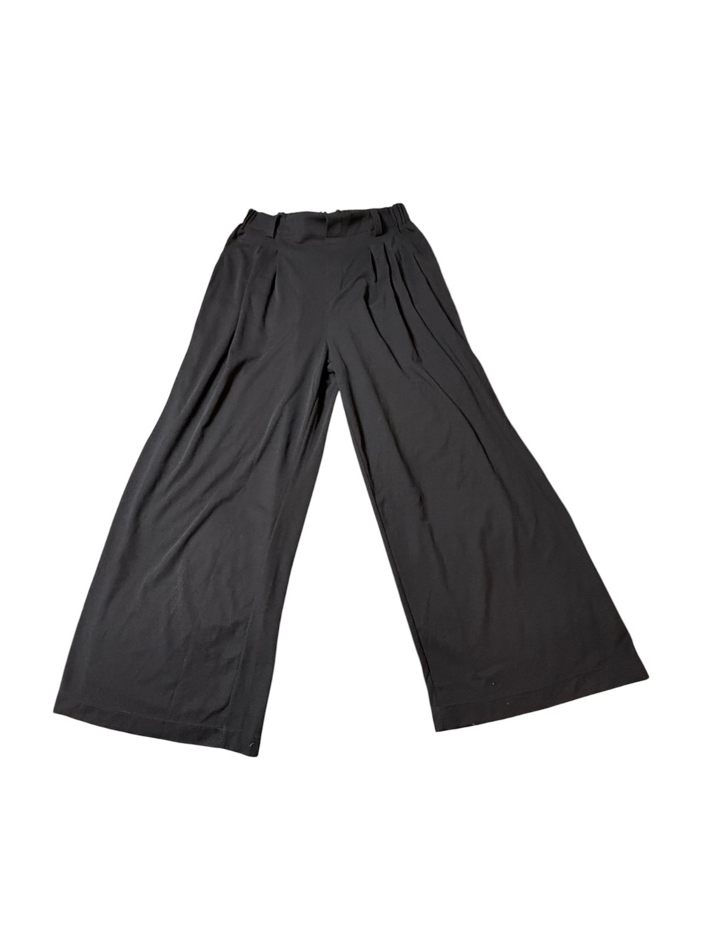 Halara High Waisted Wide Leg Pleated Trouser Pants Black Size Large L Flowy